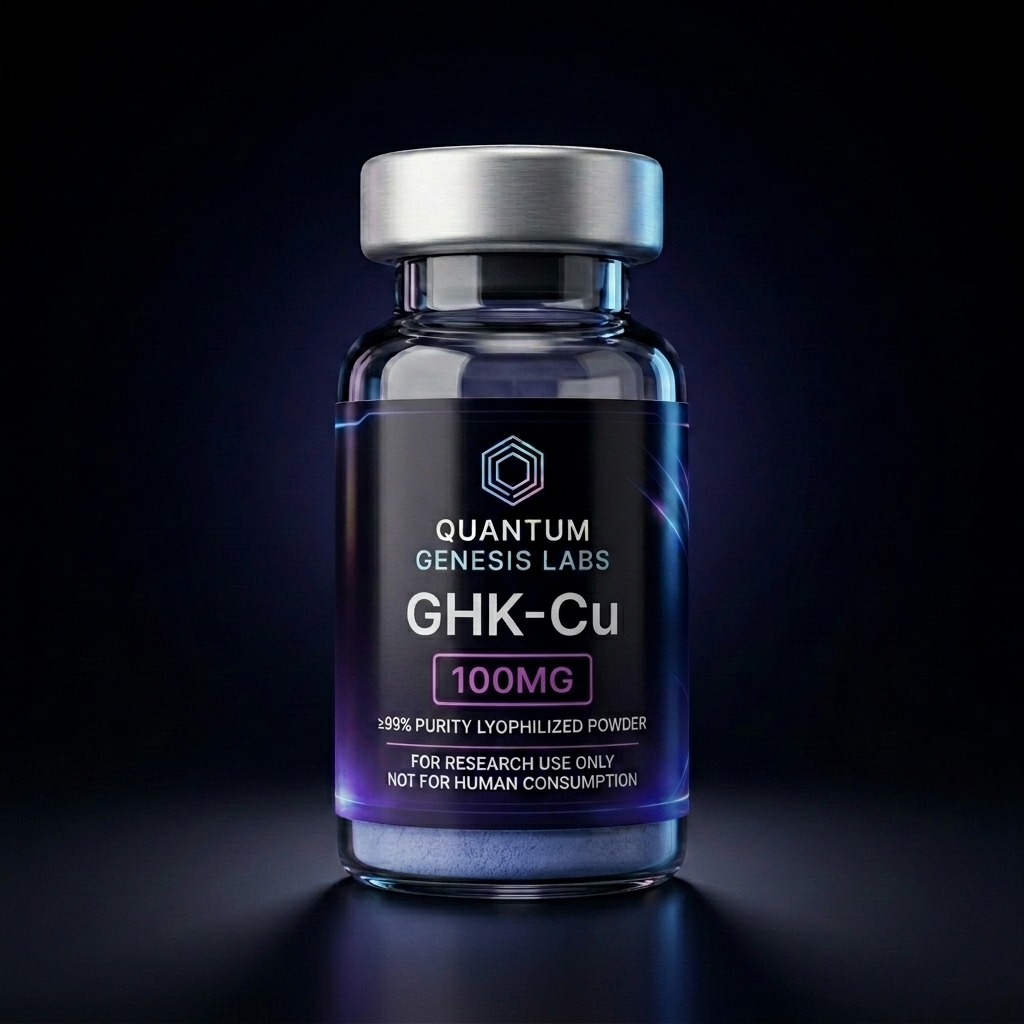 GHK-Cu 100MG / vial — premium research peptide vial by Quantum Genesis Labs